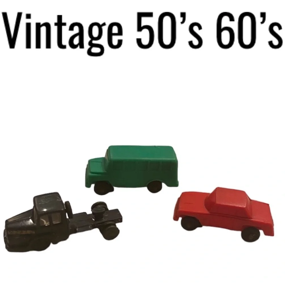 Vintage Cars Plastic Vintage Toys Bundle 1950s 1960s Collectible Set Red Black